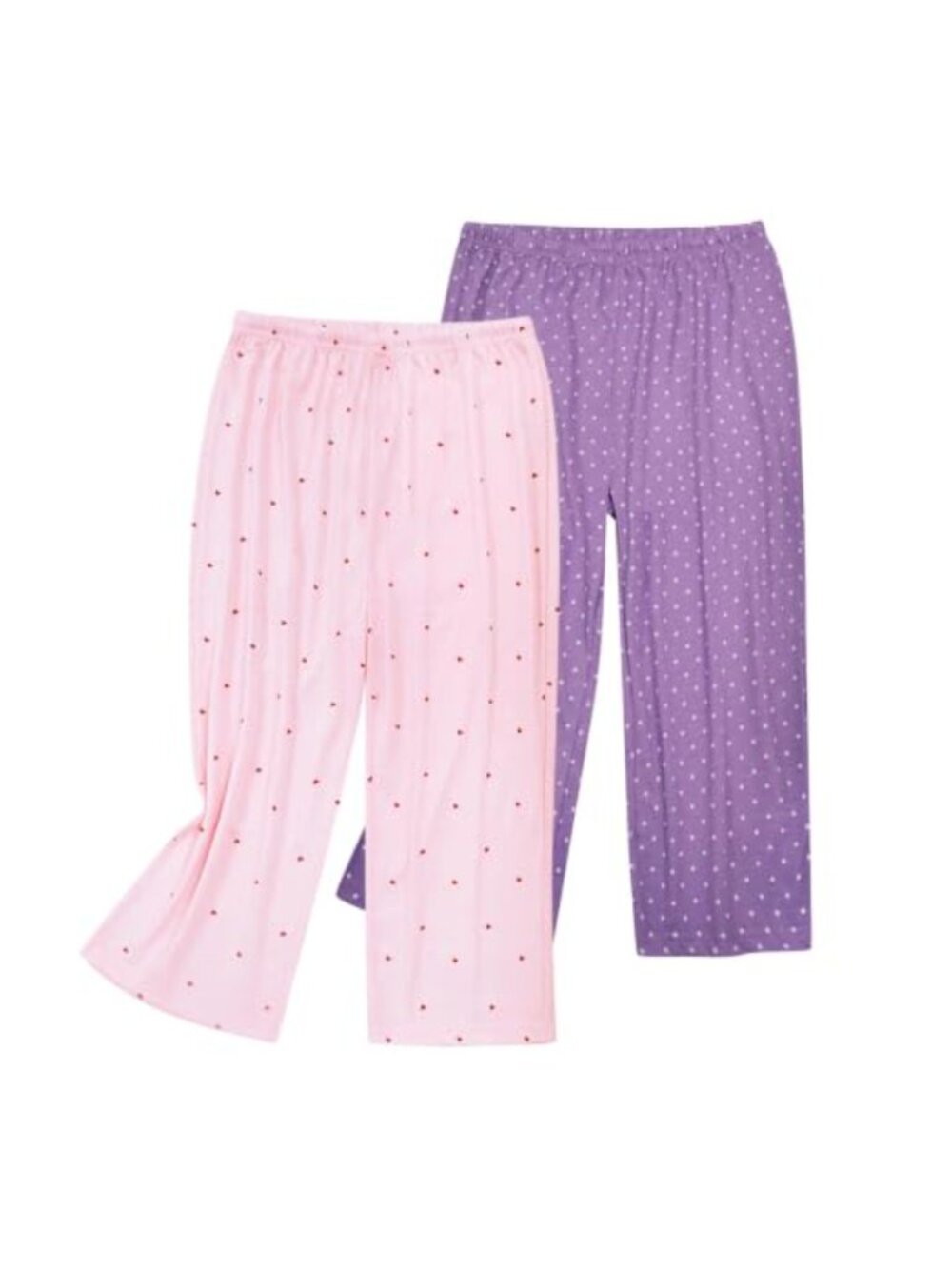 Women's Capri Pajama Pants Cotton Blend Sleep Bottoms Drawstring Waist